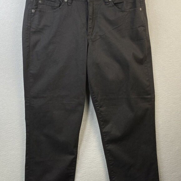 Calvin Klein Jeans Skinny Crop Pants Women's Size 12 Black Cotton Blend New NT - Picture 1 of 13